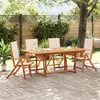 Image de vidaXL Ensemble à manger de jardin 5pcs bois d'acacia solide textilène, ensemble à manger d'extérieur, meuble de salle à 3279274