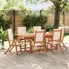 Image de vidaXL Ensemble à manger de jardin 7pcs bois d'acacia solide textilène, ensemble à manger d'extérieur 3279275
