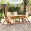 Image de vidaXL Ensemble à manger de jardin 5pcs bois d'acacia solide textilène, ensemble à manger d'extérieur, meuble de salle à 3279282