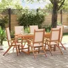 Image de vidaXL Ensemble à manger de jardin 7pcs bois d'acacia solide textilène, ensemble à manger d'extérieur, meuble de salle à 3279283