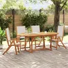 Image de vidaXL Ensemble à manger de jardin 5pcs bois d'acacia solide textilène, ensemble à manger d'extérieur, meuble de salle à 3279286