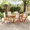 Image de vidaXL Ensemble à manger de jardin 7pcs bois d'acacia solide textilène, ensemble à manger d'extérieur 3279289