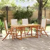 Image de vidaXL Ensemble à manger de jardin 5pcs bois d'acacia solide textilène, ensemble à manger d'extérieur, meuble de salle à 3279296