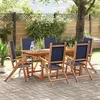 Image de vidaXL Ensemble à Manger de jardin 7pcs bois d'acacia solide textilène 3279298