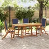 Image de vidaXL Ensemble à manger de jardin 5pcs bois d'acacia solide textilène, ensemble à manger d'extérieur, meuble de salle à 3279300