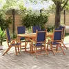 Image de vidaXL Ensemble à manger de jardin 7pcs bois d'acacia solide textilène, ensemble à manger d'extérieur 3279301