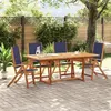 Image de vidaXL Ensemble à manger de jardin 5pcs bois d'acacia solide textilène, ensemble à manger d'extérieur, meuble de salle à 3279302
