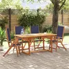 Image de vidaXL Ensemble à manger de jardin 5pcs bois d'acacia solide textilène, ensemble à manger d'extérieur, meuble de salle à 3279310