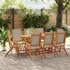 Image de vidaXL 9-delige Tuinset massief acaciahout en textileen3279313