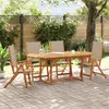 Image de vidaXL Ensemble à manger de jardin 5pcs bois d'acacia solide textilène, ensemble à manger d'extérieur, meuble de salle à 3279314