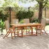 Image de vidaXL Ensemble à manger de jardin 5pcs bois d'acacia solide textilène, ensemble à manger d'extérieur, meuble de salle à 3279316