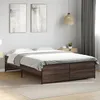 Image de vidaXL Cadre de lit chêne marron 135x190 cm bois d'ingénierie et métal, lit, lit d'invité, lit double, meuble de chambre à 3279906
