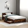 Image de vidaXL Bedframe met lades bewerkt hout gerookt eikenkleurig 75x190 cm3279974