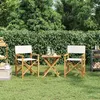 Image de vidaXL Chaises de metteur en scène pliantes lot de 2 Bois teck massif 4008512