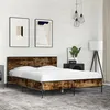 Image de vidaXL Bedframe bewerkt hout metaal gerookt eikenkleurig 120x200 cm3279994