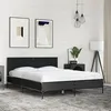Image de vidaXL Cadre de lit noir 140x200 cm bois d'ingénierie et métal, lit, meuble de chambre à coucher, sommier, lit double, lit 3279997