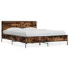 Image de vidaXL Bedframe bewerkt hout metaal gerookt eikenkleurig 140x190 cm3280034