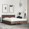 Image de vidaXL Bedframe bewerkt hout metaal bruin eikenkleur 140x190 cm3280036
