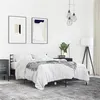 Image de vidaXL Cadre de lit noir 120x200 cm bois d'ingénierie et métal, lit, meuble de chambre à coucher, sommier, lit double, lit 3280037