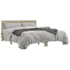Image de vidaXL Bedframe bewerkt hout metaal sonoma eikenkleurig 150x200 cm3280143