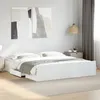 Image de vidaXL Cadre de lit avec tiroirs blanc 200x200 cm bois d'ingénierie, lit, lit de rangement, cadre de lit double, lit double 3280265