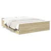 Image de vidaXL Cadre de lit à tiroirs chêne sonoma 160x200cm bois d'ingénierie, lit, lit de rangement, cadre de lit double, lit 3280281