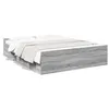 Image de vidaXL Cadre de lit à tiroirs sonoma gris 160x200 cm bois d'ingénierie, lit, lit de rangement, cadre de lit double, lit 3280284