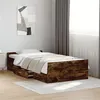 Image de vidaXL Bedframe met lades bewerkt hout gerookt eikenkleurig 100x200 cm3280332