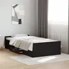 Image de vidaXL Cadre de lit avec tiroirs noir 75x190 cm bois d'ingénierie, lit, lit de rangement, cadre de lit simple, lit simple, 3280350