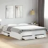 Image de vidaXL Cadre de lit avec tiroirs blanc 140x200 cm bois d'ingénierie, lit, lit de rangement, cadre de lit double, lit double 3280384