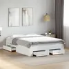Image de vidaXL Cadre de Lit à Tiroirs, Sommier à Lattes, Lit Adulte, Lit Double de Chambre à Coucher Intérieur, Blanc 120x190 cm 3280412