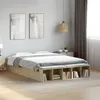 Image de vidaXL Cadre de lit chêne sonoma 135x190 cm bois d'ingénierie, lit, lit double, lit de rangement, sommier, meubles de 3280589