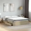 Image de Cadre de lit avec tiroirs sans matelas chêne sonoma 160x200 cm