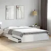 Image de vidaXL Cadre de lit avec tiroirs blanc 150x200 cm bois d'ingénierie, lit, lit de rangement, cadre de lit double, lit double 3280650