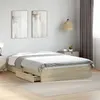 Image de Cadre de lit avec tiroirs sans matelas chêne sonoma 140x190 cm