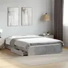 Image de vidaXL Bedframe met lades bewerkt hout betongrijs 135x190 cm3280695