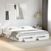 Image de vidaXL Cadre de lit avec tiroirs blanc 180x200 cm bois d'ingénierie, lit, lit de rangement, cadre de lit double, lit double 3280727