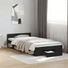 Image de vidaXL Cadre de lit avec tiroir noir 90x190 cm bois d'ingénierie, lit, lit de rangement, cadre de lit simple, lit simple, 3280784