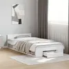 Image de vidaXL Cadre de lit avec tiroir blanc 100x200 cm bois d'ingénierie, lit, lit de rangement, cadre de lit simple, lit simple, 3280790