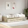 Image de vidaXL Lit de Jour avec Tiroirs, Canapé-lit avec Rangement, Lit d'Invité, Meuble de Salon Chambre à Coucher, Moderne, Chêne 3280869