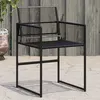 Image de vidaXL Chaises de jardin lot de 4 noir résine tressée, siège de jardin, chaise de patio, chaise de salle à manger de jardin, 4008578