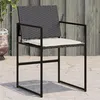 Image de vidaXL Chaises de jardin lot de 4 avec coussins noir résine tressée, siège de jardin, sièges d'extérieur, chaise 4008581