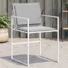Image de vidaXL Chaises de jardin avec coussins lot de 4 blanc acier/textilène, siège de jardin, chaise de patio, chaise à manger de 4008587