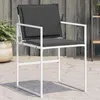 Image de vidaXL Chaises de jardin avec coussins lot de 4 blanc acier/textilène, siège de jardin, chaise de patio, chaise à manger de 4008590