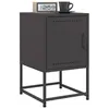 Image de vidaXL Tables de chevet 2 pcs noir 36x39x60,5 cm acier, armoire, armoire latérale, support de téléphone, table de chevet 846447