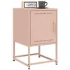 Image de vidaXL Tables de chevet 2 pcs rose 36x39x60,5 cm acier, armoire, armoire latérale, support de téléphone, table de chevet 846449