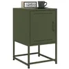 Image de vidaXL Tables de chevet 2 pcs noir vert olive 36x39x60,5 cm acier, armoire, armoire latérale, support de téléphone, table de 846455