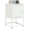 Image de vidaXL Tables de chevet 2 pcs blanc 36x39x60,5 cm acier, armoire, armoire latérale, support de téléphone, table de chevet 846457