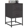Image de vidaXL Tables de chevet 2 pcs noir 36x39x60,5 cm acier, armoire, armoire latérale, support de téléphone, table de chevet 846459