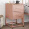 Image de vidaXL Table de chevet rose 36x39x60,5 cm acier, armoire, armoire latérale, support de téléphone, table de chevet, mobilier 846460
